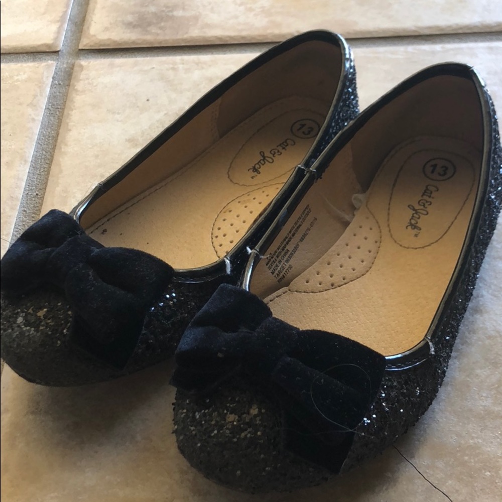 Cat & Jack Black Flats Sz 13